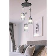 ModeLight Ceylan 3'lü Siyah Optik Füme Camlı Avize
