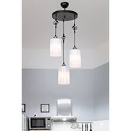 Modelight Ceylan 3'lü Siyah Optik Opal Camlı Avize