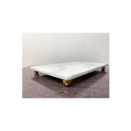 Modestmar Doğal Mermer 20x30 Gold Ayak Sunum Tepsisi