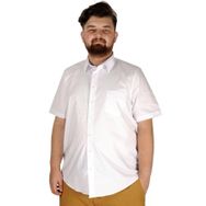 ModeXL Büyük Beden Klasik Likralı 20352 Beyaz Erkek Gömlek