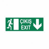 Modülerteknik Çıkış Exit Aşağı 10x25 cm Uyarı Levhası