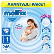 Molfix 1 Beden Yenidoğan 246 Adet Bebek Bezi