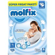 Molfix No:1 Yenidoğan 108 Adet Bebek Bezi