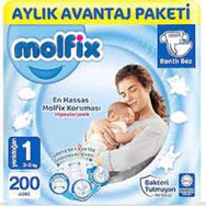Molfix No:1 Yenidoğan 200 Adet Bebek Bezi