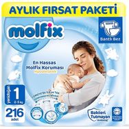 Molfix No:1 Yenidoğan 216 Adet Bebek Bezi