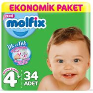 Molfix No:4+ Maxi Plus 34 Adet Bebek Bezi