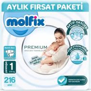 Molfix Premium No:1 Yenidoğan 216 Adet Bebek Bezi