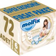 Molfix Pure&Soft No:6 XLarge 72 Adet Bebek Bezi