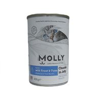 Molly Alabalık Ton Balıklı Jöle İçinde Parca Etli 400 Gr Kedi Konservesi