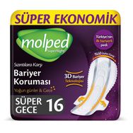 Molped Supernight Süper Gece Süper Ekonomik 16'lı Hijyenik Ped