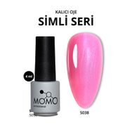 Momo S038 Mavi Sedefli Şeker Pembe 4 ml Kalıcı Oje