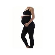 Momslab Siyah Uzun Pamuklu Hamile Taytı