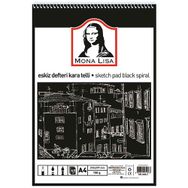 Mona Lisa Siyah Telli A4 150 gr 40 Yaprak Eskiz Defteri