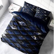 Monohome Blue Suite 3D Pamuk Saten Çift Kişilik Nevresim Takım