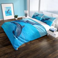 Monohome Cattleya Dolphin 3 3D Pamuk Saten Çift Kişilik Nevresim Takımı