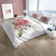 Monohome Cattleya New Floral 3D Pamuk Saten Çift Kişilik Nevresim Takımı