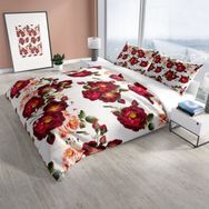 Monohome Cattleya Red Rose 3d Pamuk Saten Çift Kişilik Nevresim Takımı