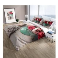Monohome Cattleya Rose Love 3D Pamuk Saten Çift Kişilik Nevresim Takımı
