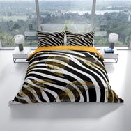 Monohome Cattleya Zebra Feather 3D Pamuk Saten Çift Kişilik Nevresim Takım