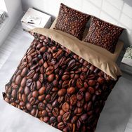 Monohome Coffee Duvet 3D Pamuk Saten Çift Kişilik Nevresim Takımı Seti