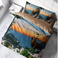 Monohome Deer 3D Renkli Çift Kişilik 200x220 cm Nevresim Takımı