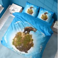 Monohome Fil Dünyası 3D Pamuk Saten Renkli Çift Kişilik 200x220 cm Nevresim Takımı