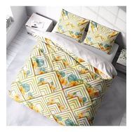 Monohome Flower Squares 3D Pamuk Saten Çift Kişilik Nevresim Takım