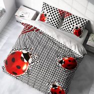 Monohome Ladybug 3D Pamuk Saten Çift Kişilik Nevresim Takımı
