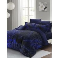 Monohome Lastikli Çarşaflı %100 Pamuk Saten Blue Night Çift Kişilik Nevresim Takımı