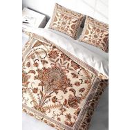 Monohome Lastikli Çarşaflı %100 Pamuk Saten Brown Figure Çift Kişilik Nevresim Takımı