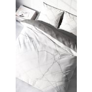 Monohome Lux Marble 3D Pamuk Saten Çift Kişilik Nevresim Takımı Beyaz