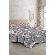 Monohome Pamuklu Natura Rose Gray Çift Kişilik Nevresim Takımı