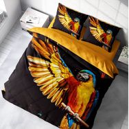 Monohome Parrot 3D Pamuk Saten Çift Kişilik 200x220 cm Nevresim Takımı