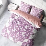 Monohome Pink Damask 3D Pamuk Saten Renkli Çift Kişilik 200x220 cm Nevresim Takımı
