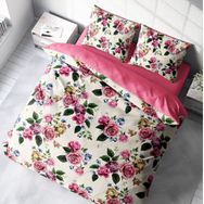 Monohome Pink Rose 3D Pamuk Saten Çift Kişilik 200x220 cm Nevresim Takımı
