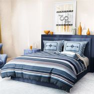 Monohome Premium Luxury 3d Pamuk Saten Blue Suite Çift Kişilik Nevresim Takımı