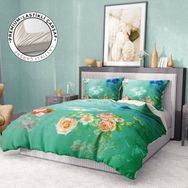 Monohome Premium Luxury 3D Pamuk Saten Water Flowers Çift Kişilik Nevresim Takımı