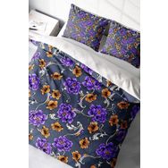 Monohome Purple Floral Naturel Renkli Çift Kişilik 200x220 cm Nevresim Takımı