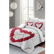 Monohome Raspberry Heart 3d Saten Pamuk Çift Kişilik Nevresim Takımı