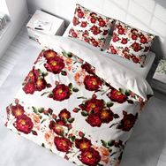 Monohome Red Rose 3D Pamuk Saten Çift Kişilik 200x220 cm Nevresim Takımı