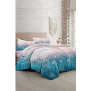 Monohome Soft Blue Luxury Pamuk Saten Çift Kişilik Nevresim Takımı