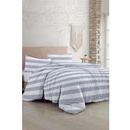 Monohome Soft Strip Luxury Pamuk Saten Çift Kişilik Nevresim Takımı