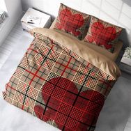 Monohome Square Heart 3D Pamuk Saten Çift Kişilik 200x220 cm Nevresim Takımı