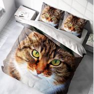 Monohome Tabby 3D Pamuk Saten Çift Kişilik 200x220 cm Nevresim Takımı