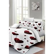 Monohome White Love 3D Pamuk Saten %100 Pamuk Çift Kişilik Nevresim Takımı