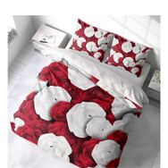 Monohome White & Red 3D Pamuk Saten Çift Kişilik 200x220 cm Nevresim Takımı