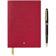 Montblanc 123754 Meisterstück Roller Kalem-Kırmızı Not Defteri Set