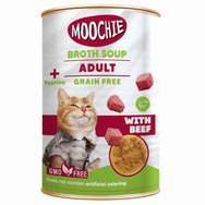 Moochie 135 ml Et Suyu İçerisinde Biftekli Tahılsız Kedi Çorbası