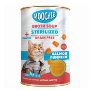 Moochie 135 ml Et Suyu İçerisinde Somon Balkabaklı Tahılsız Kısırlaştırılmış Kedi Çorbası