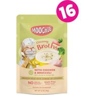 Moochie 16x40 gr Parça Tavuk Etli ve Brokolili Tahılsız Kedi Çorbası